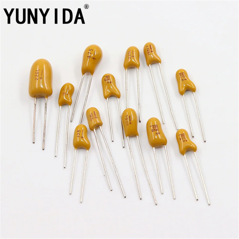 10PCS DIP Tantalum Capacitor 16V 25V 35V 50V 0.1UF 1uf 2.2UF 4.7UF 10UF 22UF 33UF 47UF 100UF 104 224 474 105 225 106 226 476 107 Tantalum Capacitor