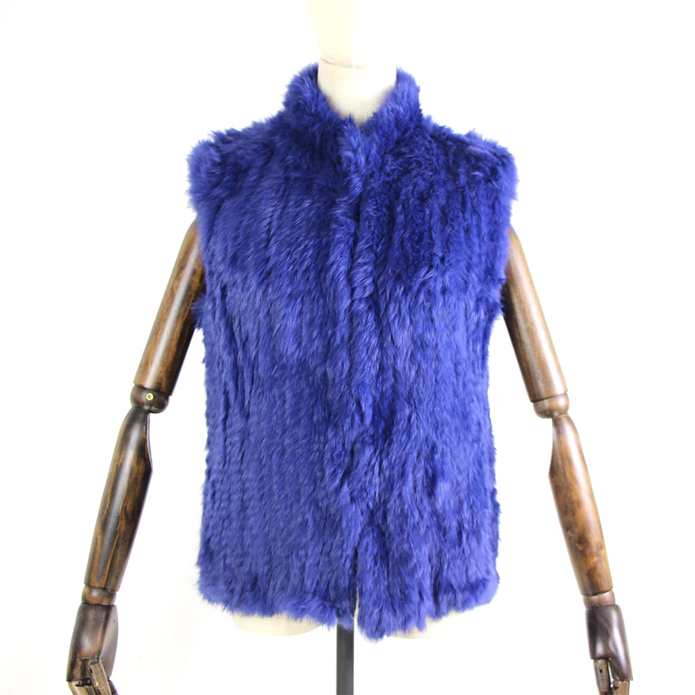 17 colors woman girl real rabbit fur vest jacket spring winter warm genuine rabbit fur knit coat vest black beige