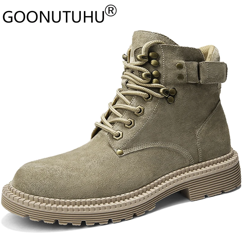 

2019 autumn men's ankle boots casual suede leather shoes male sandy or yellow army combat boot man military desert boots for men