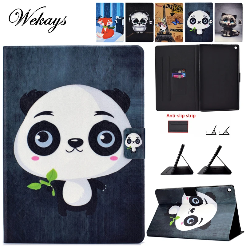 

Wekays For Amazon HD10 Cartoon Panda Leather Fundas Case For Coque Amazon Kindle Fire HD10 HD 10 2015 2017 10" eBook Cover Cases