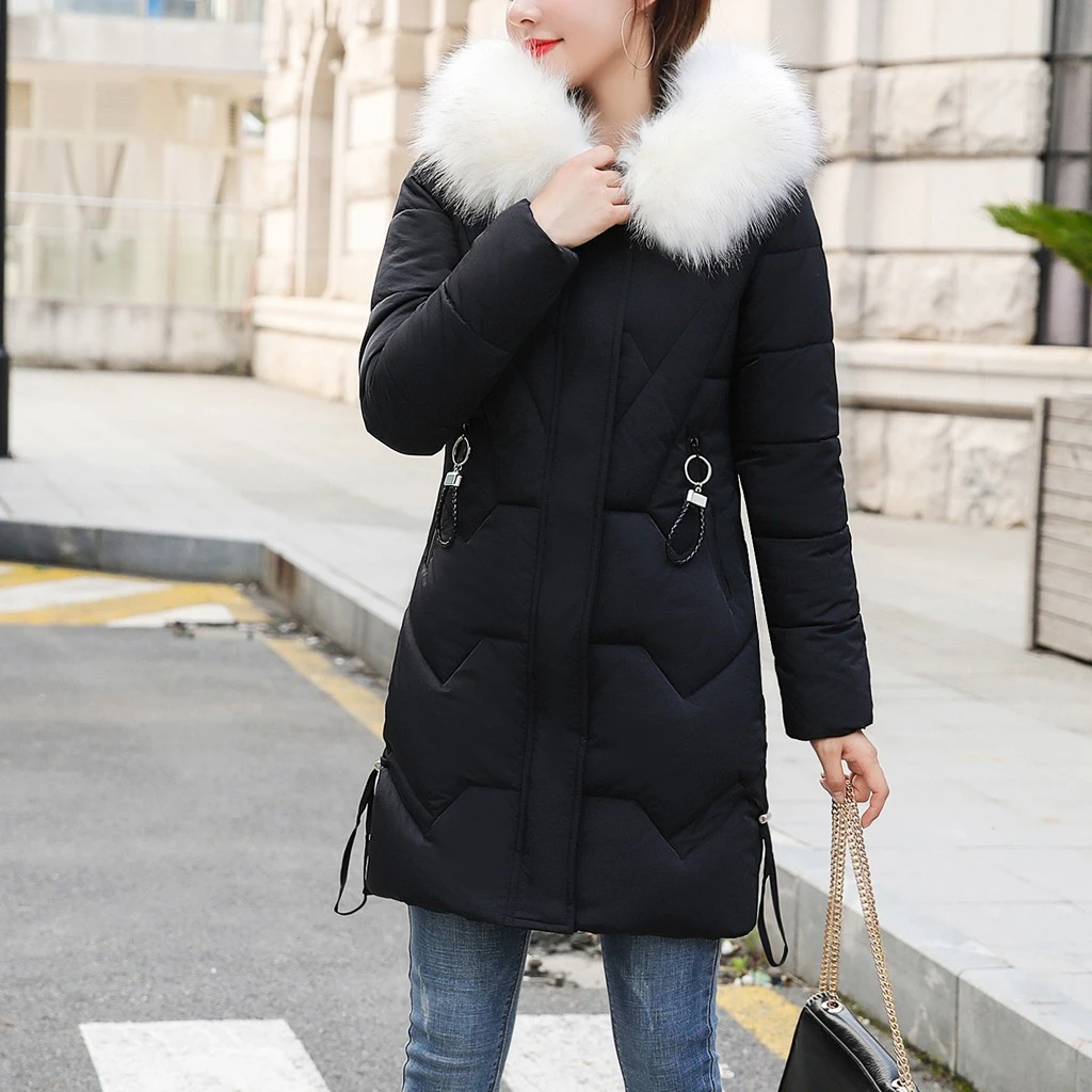 JAYCOSIN New Arrival Coats Parka Fashion Slim Women Winter Hooded Warm Coat Plus Size Thick Fur Cotton Padded Jacket Femal 924