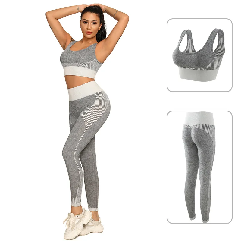 

New European and American Seamless Running Yoga Suit, Female Training Fitness Running Suit
