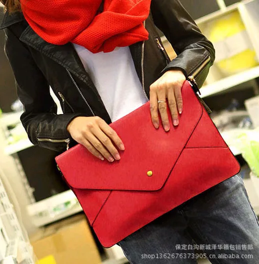 

Zehua Leather Goods 2016 Korean Style Fashion Casual Large Envelope Carrying Shoulder Bag/ Hand Bag WOMEN'S Bag Bag ,,
