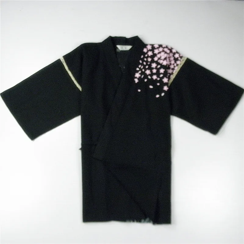 Men Japanese Kimono Yukata Bathrobe Tracksuit Pajamas Set Top Pants Flower Tiger Patterned Summer