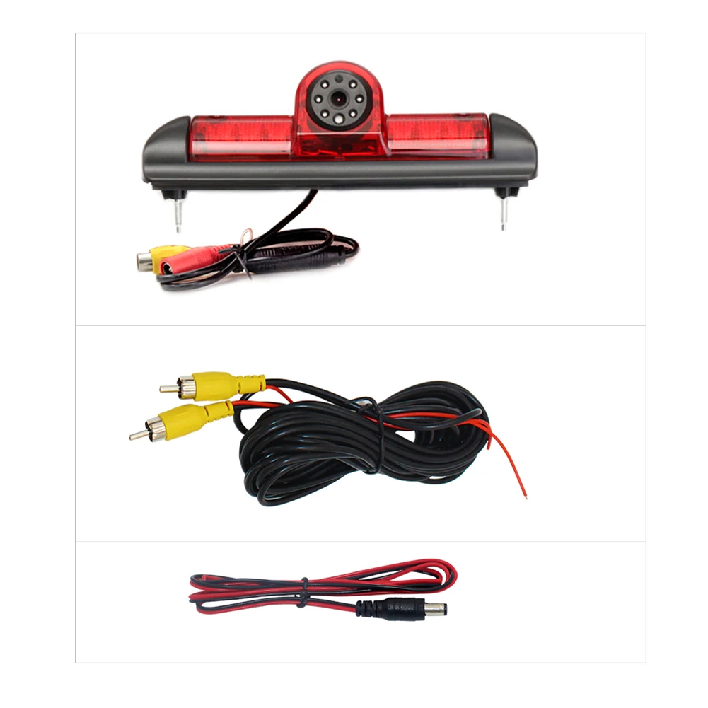 Car Rear View Brake Light Camera Car Reversing Camera 8Led Light Infrared Night-Vision Camera for Fiat Ducato Peugeot Boxer Citr
