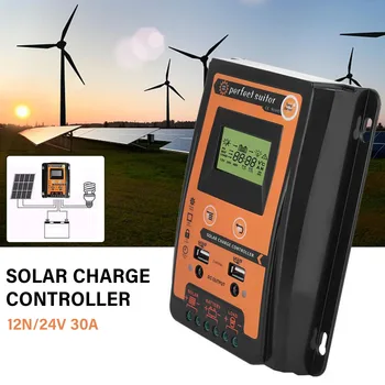 

12V 24V Overcharge Protection Solar Charge Controller Automatic Identification 30A 50A 70A Electrical Portable Accurate Dual USB