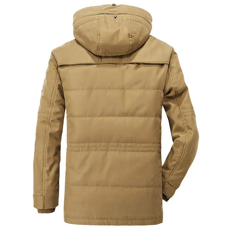 Зимняя куртка пальто в стиле милитари, одежда для мужчин, большие размеры 5XL 6XL, теплая плотная ветровка высокого качества на флисе, парки с хлопковой подкладкой