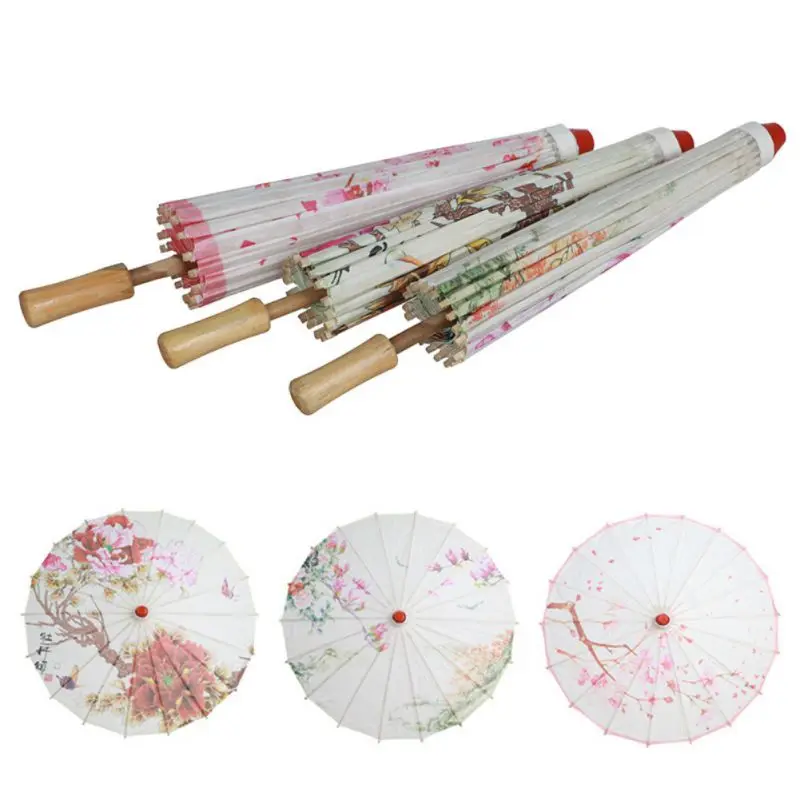 Традиционный старинный Шелковый тканевый зонтик в китайском стиле, масляная бумага, окрашенный Классический Зонтик для украшения дома, реквизит для косплея