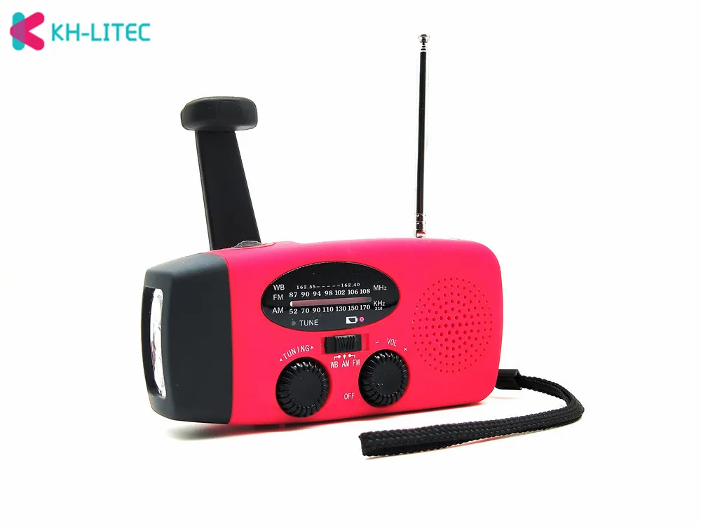 Skup 3 in1 ładowarka awaryjna korba ręczna Generator wiatr lampa słoneczna Dynamo zasilane FM radio am telefony ładowarki LED latarka
