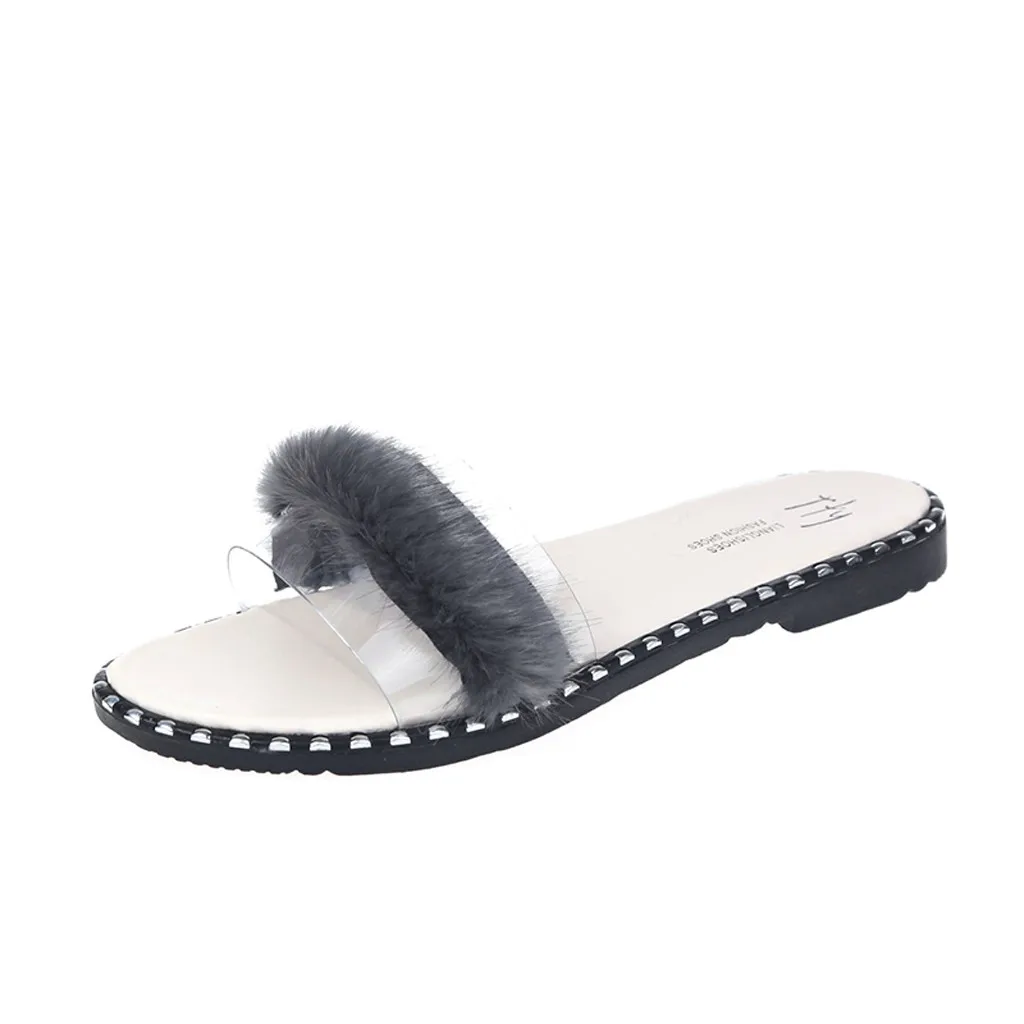 

SAGACE Home Furry Slippers Women Fashion Casual Shoes Women Outdoor Slippers Female Flat-Heeled Sandals office Shoe Home Slipper