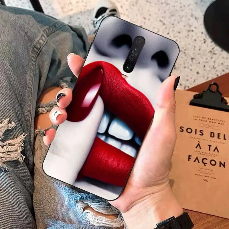TOPLBPCS с красными сексуальными губами girl Luxury Korea Monroe чехол для телефона Cover RedMi 8 9 4X 5