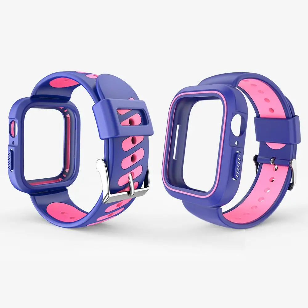Ремешок для часов Apple watch 44 мм 40 мм 42 мм 38 мм ремешок для часов iWatch Series 1 2 3 4 защитный чехол и браслет наручный ремень - Цвет ремешка: Blue pink