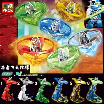 

New 6pcs/lot Ninja Series Spinjitzu Burst Spinning Top Kai Lloyd Cole Season Building Blocks Classic Model Sets Bricks Kid Kits