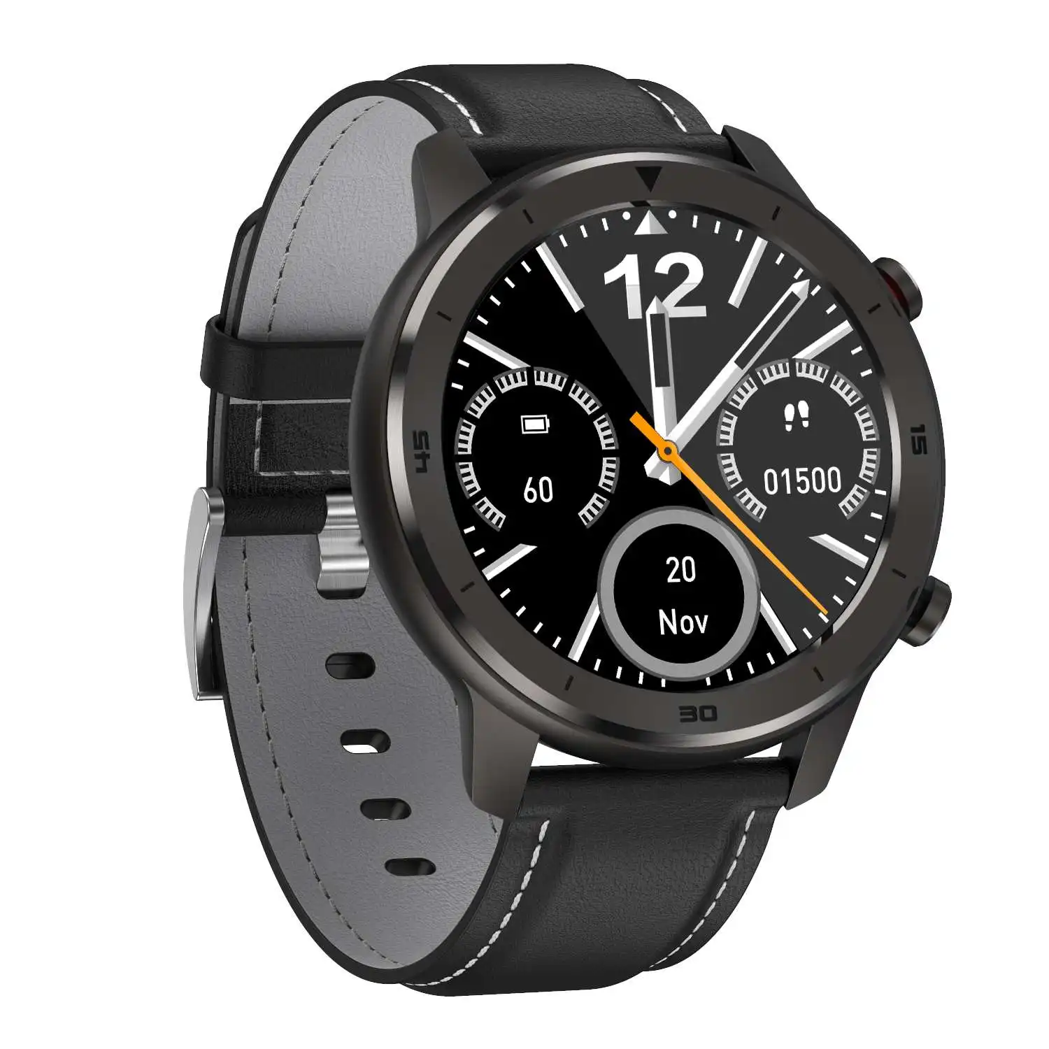 Black Leather DT № 1 DT78 анализатор ЭКГ умные часы с экраном сердцебиения, умные часы, браслет Фитнес трекер Для мужчин Для женщин Wearable Devices(носимое устройство) Группа - Цвет: Black Leather