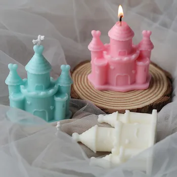 

3D Castle design candle silicone mold Korean new Architecture simulation mold DIY aromatherapy plaster candle molds