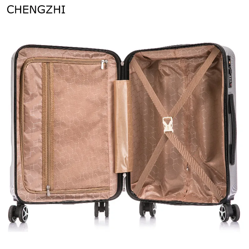 CHENGZHI 2" 24" дюймовый ABS бизнес чемодан на колесиках, креативный чемодан на колесиках, Спиннер для путешествий, багаж с сумкой для ноутбука на колесиках