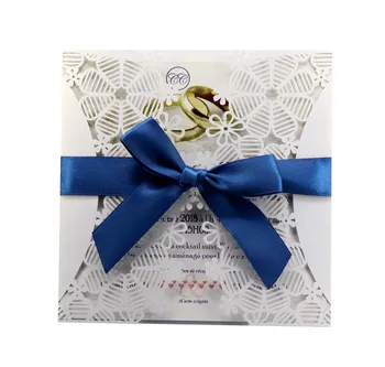 

Elegant White Snowflake Square Invitation Card Laser Cut Greeting Cards For Wedding Party Birthday Business Decor Supplies