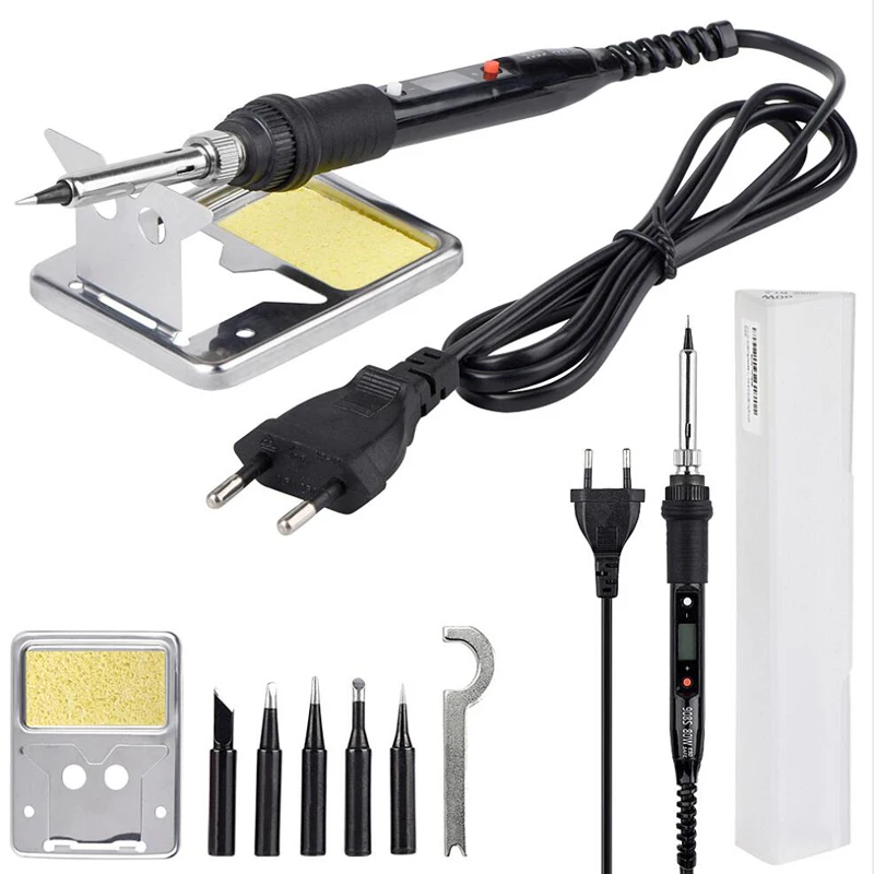 

80W 220V Electric soldering iron LCD Display EU/US PLUG Adjustable Temperature soldering iron kit welding rework solder station