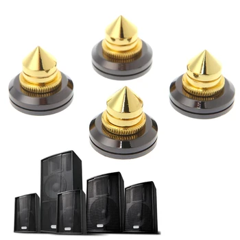 

Free postage 4 Pcs Isolation Spikes Feet With Turntable Pad For Speaker Subwoofer Amplifier