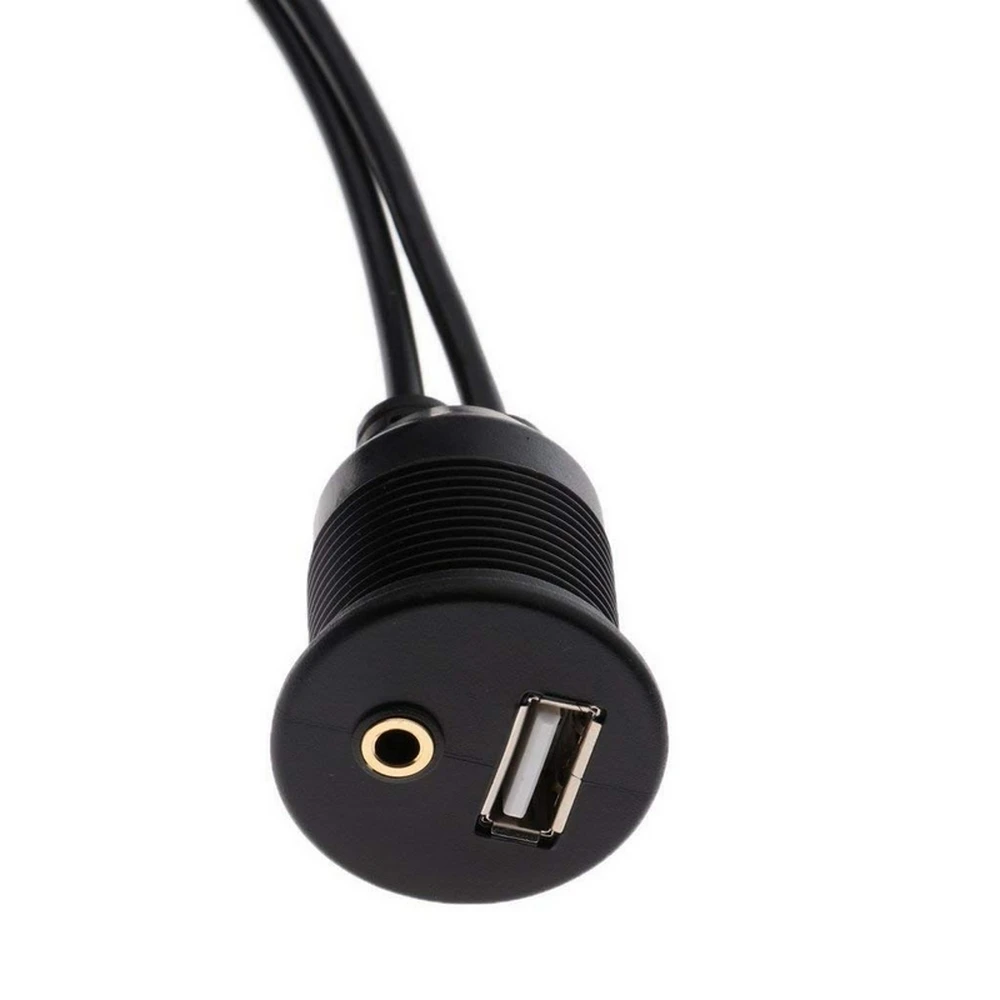 Автомобильная приборная панель заподлицо USB порт аудио AUX Удлинительный USB аудио водонепроницаемый кабель с свинцовым кабелем 1 м