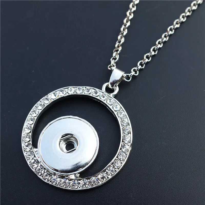 Кулон с прозрачными стразами 18 мм кнопки ожерелье ювелирные изделия 12 шт./лот