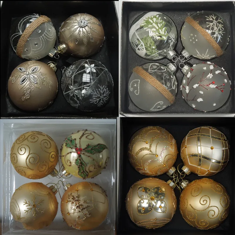 

16 шт./упаковка, стеклянные подвески для ёлки, 8 см