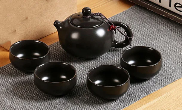 5pcs Индивидуальная Настройка керамических чайных комплектов портативный дорожный чайный набор кунг-фу для дома, офиса, чашки для вина, контейнер для кофе, автомобильный чайный сервиз - Цвет: 5pcs