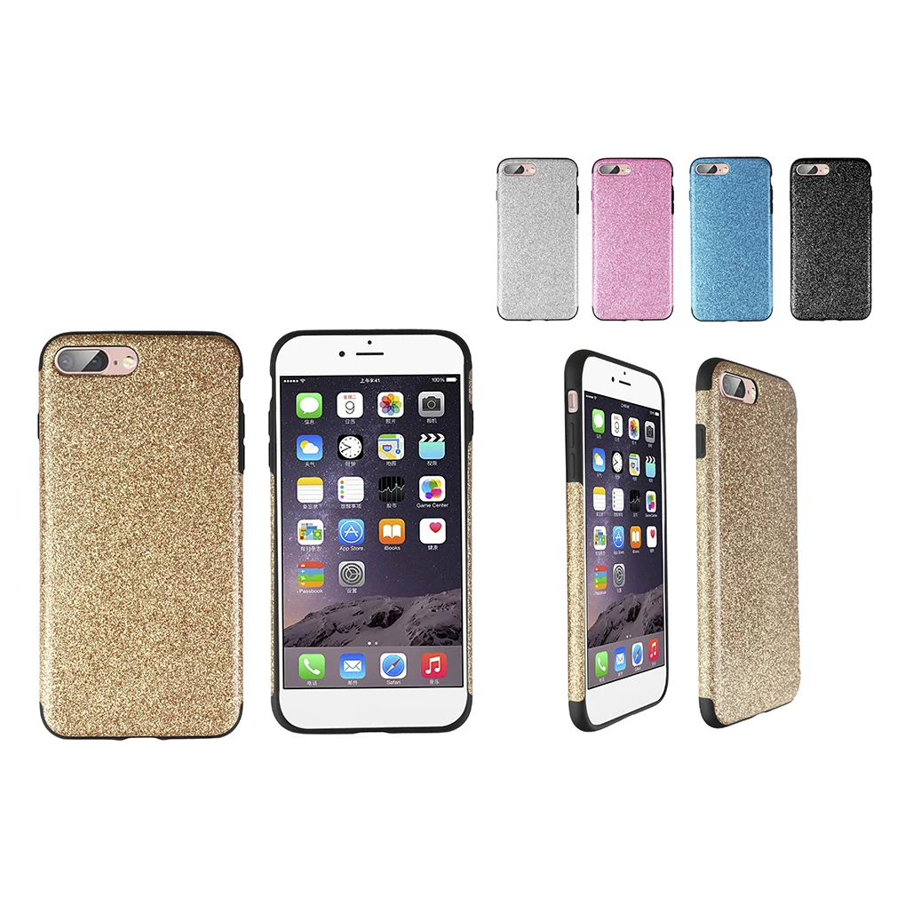 

Anti-Fall Rubber Flash Bling Glitter Powder Type Ultra-thin Phone Protective Cases Cover For IPhone 7 plus case Soft cover