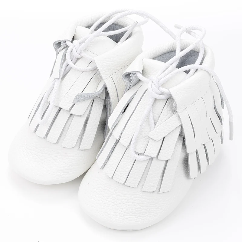 [Simfamily] Нескользящие Детские ботинки мягкие ботинки из натуральной кожи для маленьких мальчиков и девочек однотонная обувь с бахромой для малышей - Цвет: NO7