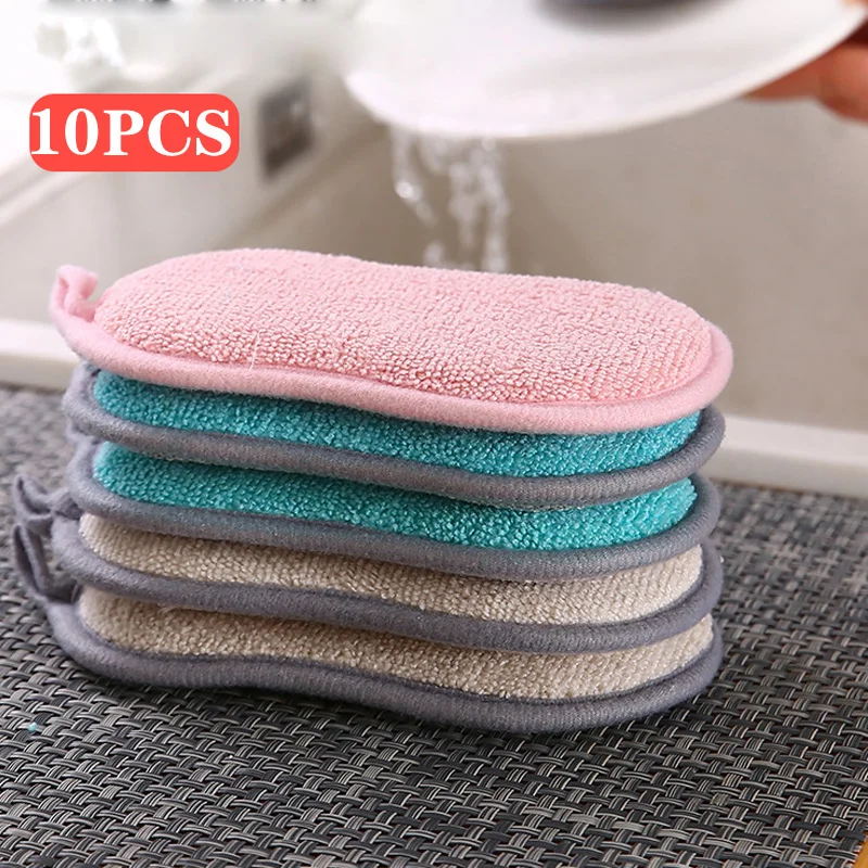 Esponja de limpieza mágica de doble cara para cocina, esponja de limpieza depuradora para lavavajillas, accesorios de baño