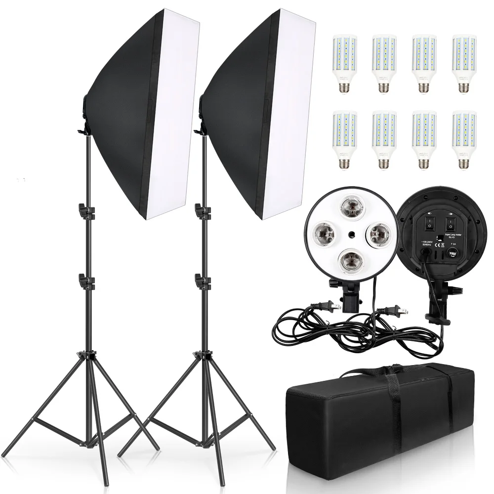 

Photography 50x70CM Four Lamp Softbox Kit Continuous Lighting System Soft Box Accessories Photo Studio Equipment
