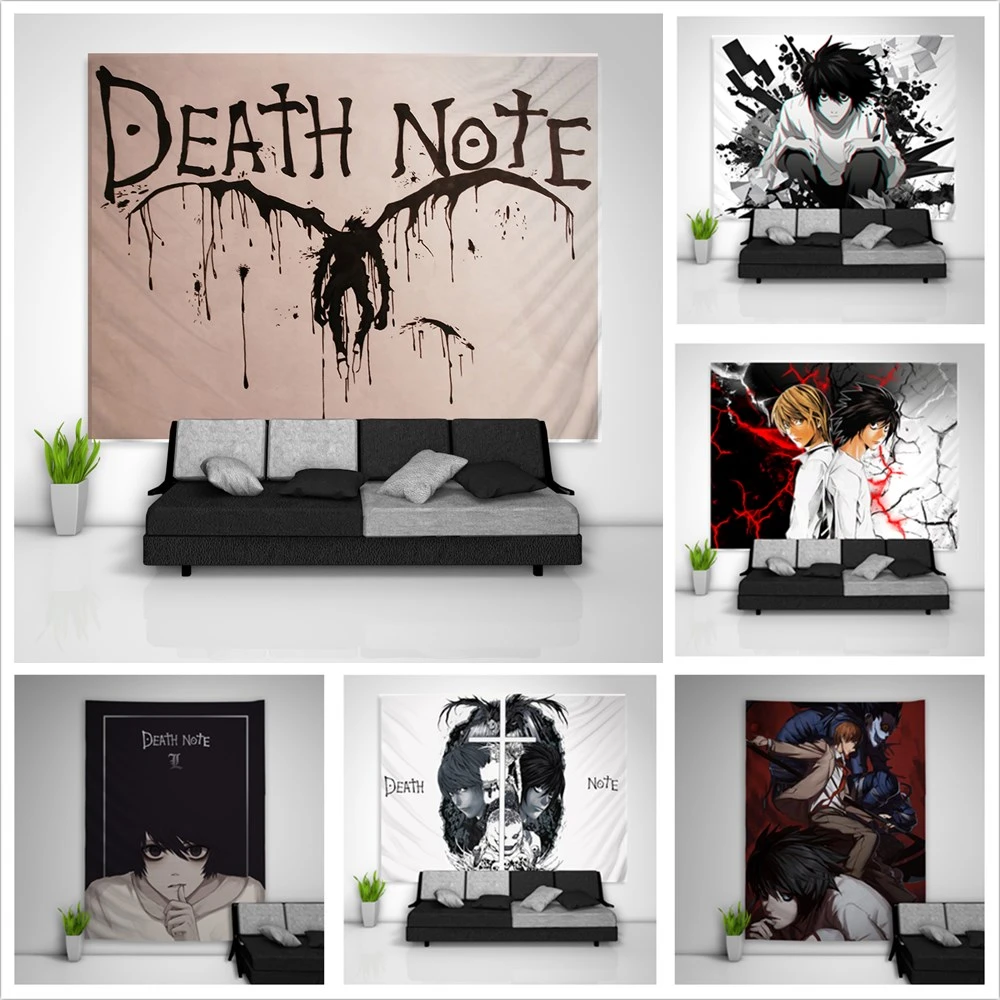 Death Note L Lawliet Yagami Light Ryuk Tapestry Art Wall Hanging Sofa Table Bed Cover Home Decor Dorm Gift Decorative Tapestries Aliexpress