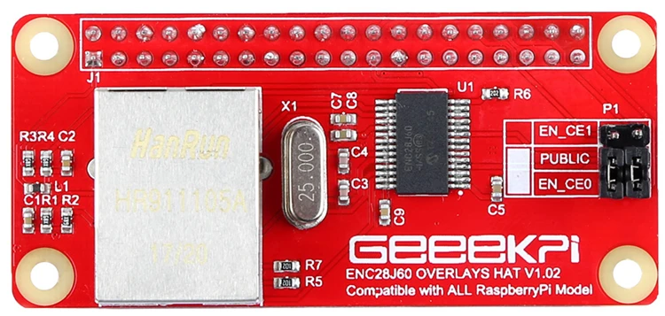 Для модуля сетевого адаптера PI ZERO/ZERO W ENC28j60 подходит для всей серии малиновых пирогов