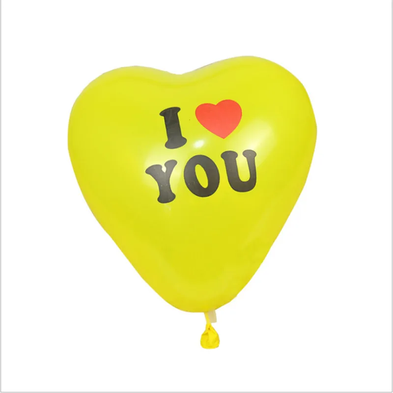 10 шт 2 г воздушный шар в форме сердца I love you день святого валентина предложение для свадьбы признание воздушный шар свадебное украшение для комнаты воздушный шар - Цвет: Цвет: желтый