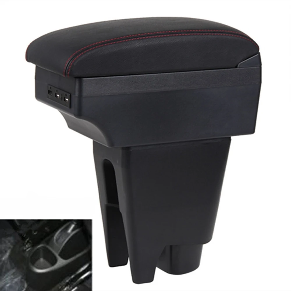 

For Peugeot 107 Armrest Box Universal Car Center Console Modification Accessories Double Raised Arm Elbow Rest with USB