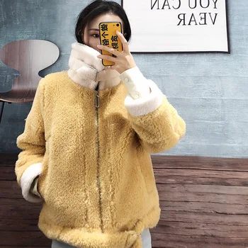

Real Fur Coat Wool Jacket Autumn Winter Coat Women Clothes 2020 Streetwear Korean Vintage Tops Sheep Shearling Abrigo Mujer 3293