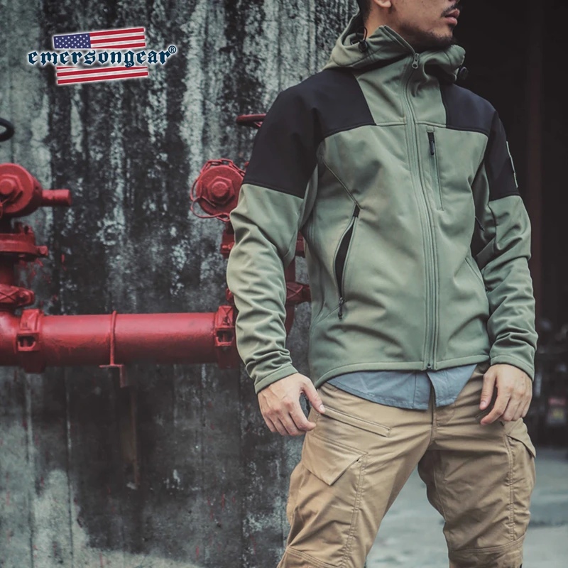 Emersongear синяя флисовая термокуртка Тройная теплая тактическая куртка зимнее пальто водонепроницаемая ветрозащитная растягивающаяся куртка
