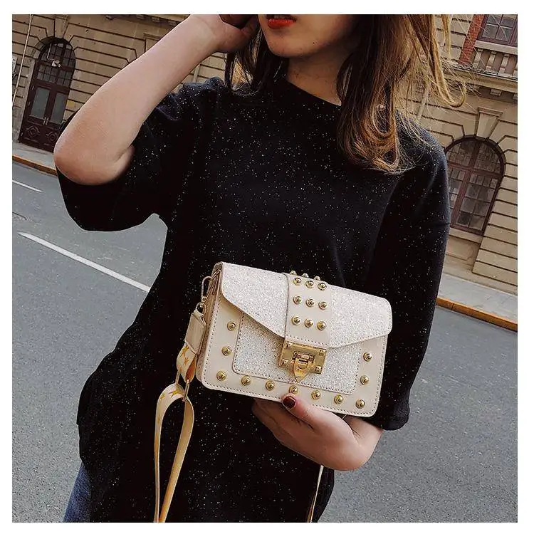 rivet bag bags women's handbags purses women shoulder crossbody bag pu leather  (15)