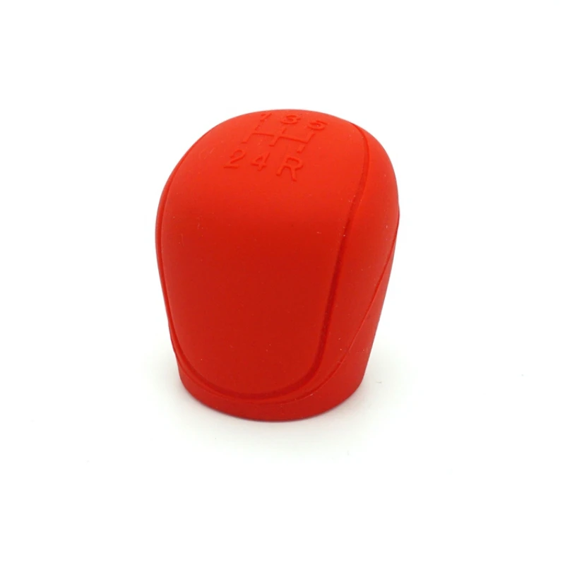 Red-Gear cover Manual Car Gear Head Shift Knob Cover Silicone Non Slip Grip Handle Case Handbrake Cover Shift Collars - Название цвета: Red-Gear cover