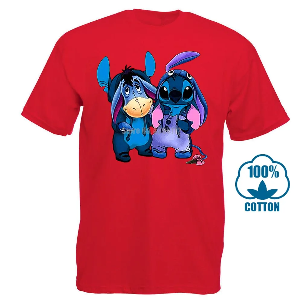 Eeyore и Stitch мы лучшая футболка друзей черные хлопковые мужские S 6Xl Сделано в США - Цвет: Красный