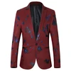 Mens Luxury Floral Printed Suit Blazer Homme Night Club Stage Wedding 2020 Single Breasted Jacket Ternos Masculino Luxo 5XL 6XL 3