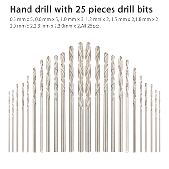 

Parts Hand Drill Kit Precision Pin Keyless Chuck Twisted Bits Aluminium Alloy