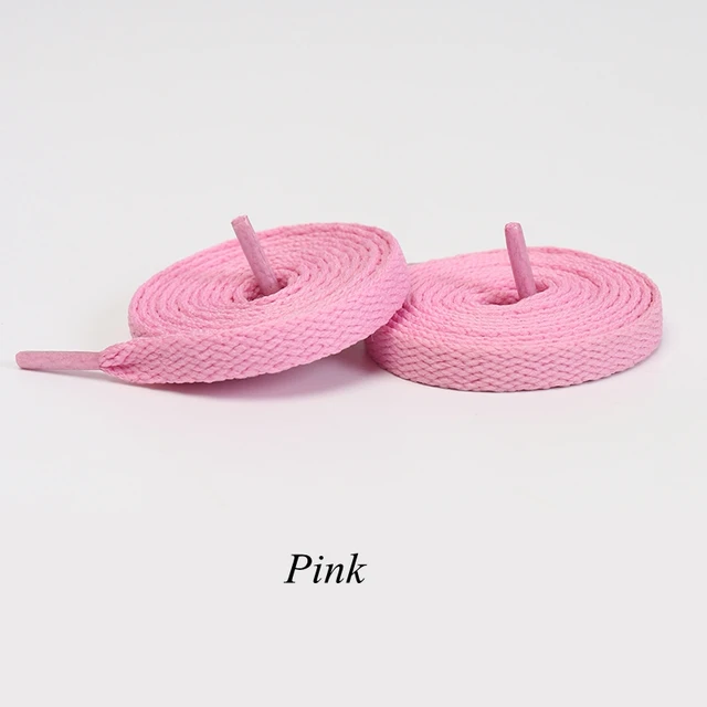 1 Pair Flat Shoelaces Classic Shoe Laces Fit Fashion Solid Sports Shoelace Casual Unisex Shoe Strings Shoe Accessories AF1 Pink