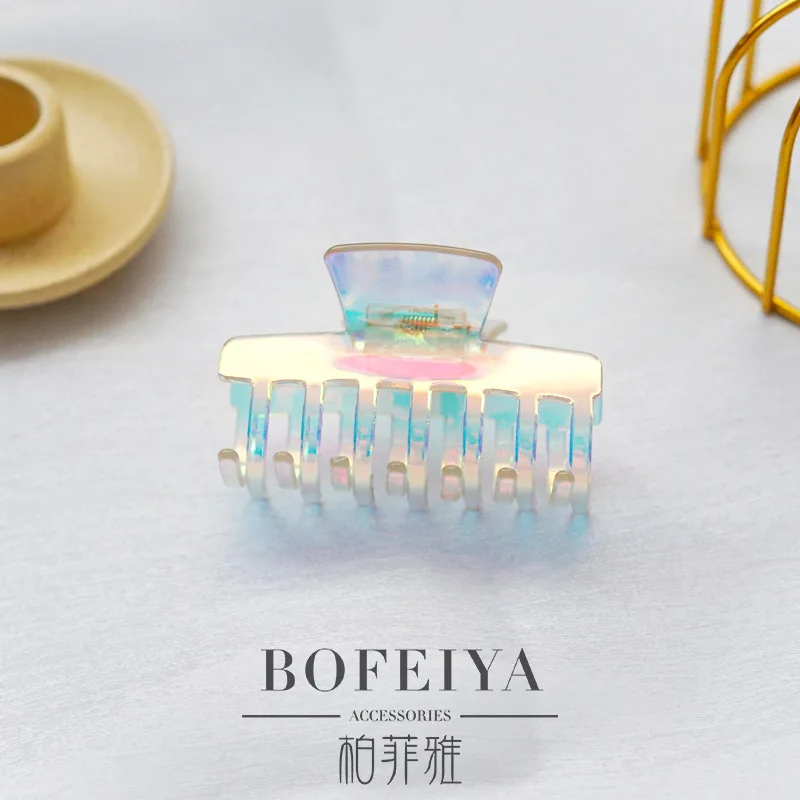 Colorful Acrylic Clamp Back Head Hairpin French Retro Mermaid Color Hair Claw Headdress Hairpin Female Cross-border Shark Clip hair clips for fine hair