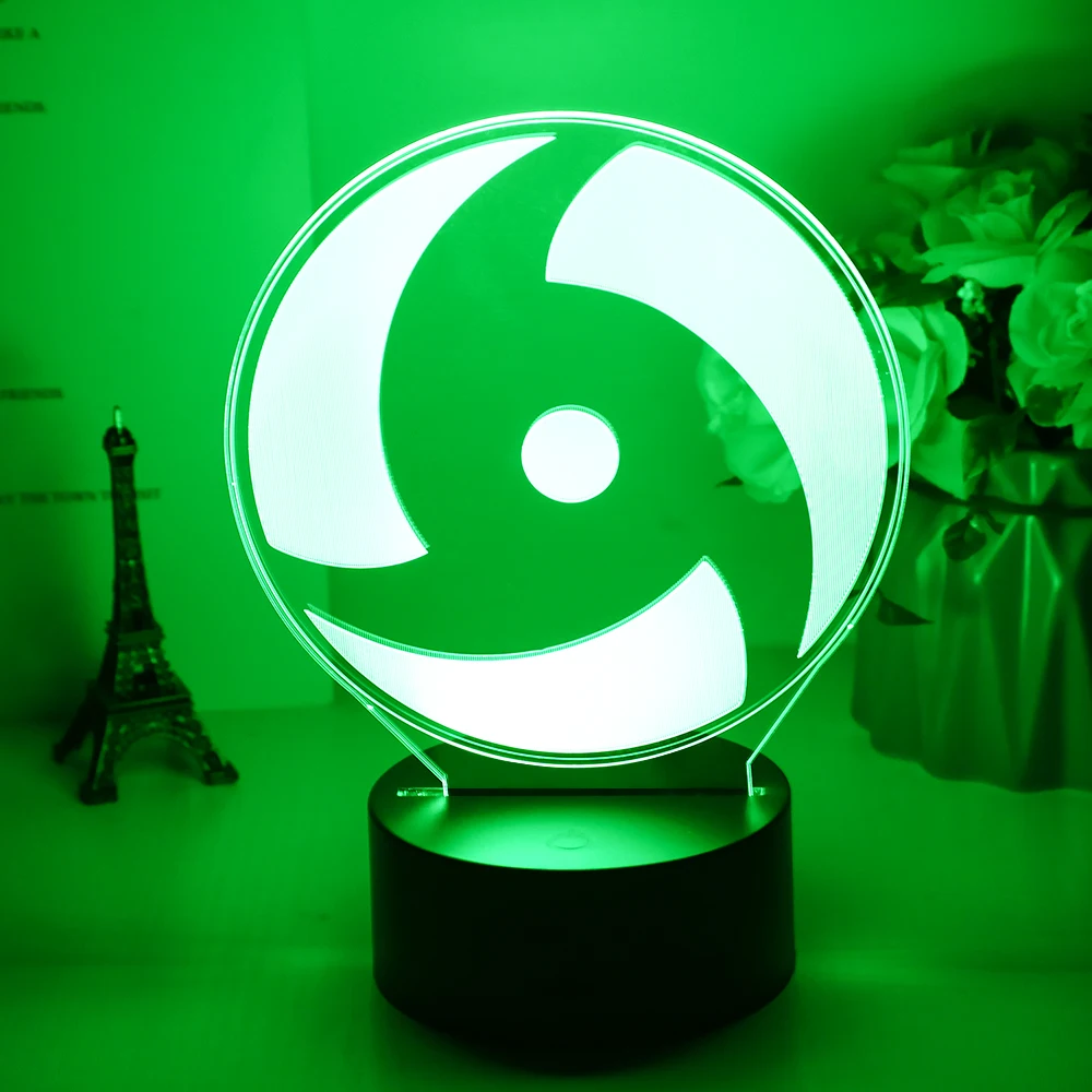 

Japanese Anime Naruto Mangekyo Sharingan Naka Led Night Light Study Room Decoration Kids Child Birthday Gift 3d Illusion Lamp
