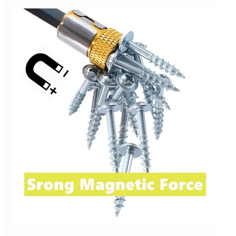 

Removable Magnet Screwdriver Driver Hex 6.35mm Screwdriver Magnetizer Ring Magnetic Coil Head Metal Bit Screwdriver Head 3 Color