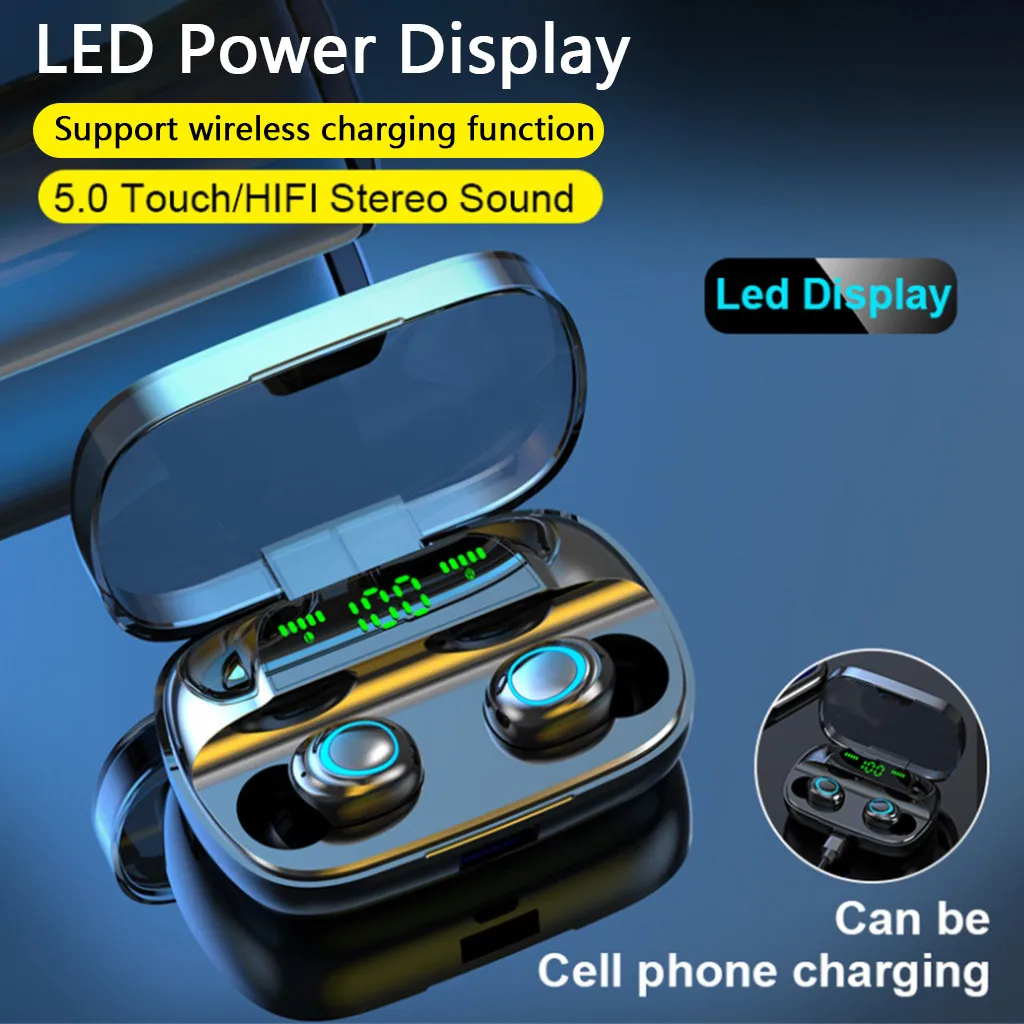 Bluetooth 5.0 Headset Wireless Mini In-Ear Earphone With Charging Case Stereo Deep Bass Sport Earbuds Dropshipping | Электроника