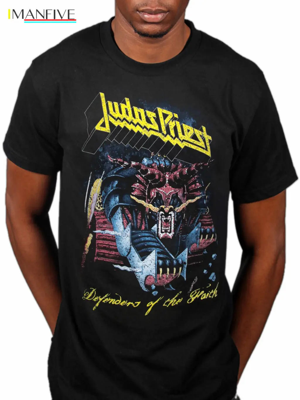 

Official Judas Priest Defender Of The Faith T-Shirt British Steel Demolition Fan Retro 100% Cotton Print Shirt Tee Punk Tops