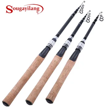 

Sougayilang 1.8M-2.4M Telescopic Fishing Rod Ultralight Weight Cork handle Spinning Fishing Rod Carbon Fiber Fishing Rod Tackle