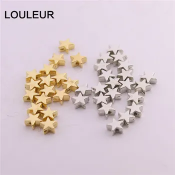 

200pcs/lot 6*6mm Inside Hole 1mm CCB Gold Silver Color Star Spacer Beads End Caps Beads DIY Jewelry Making Findings Charm Beads